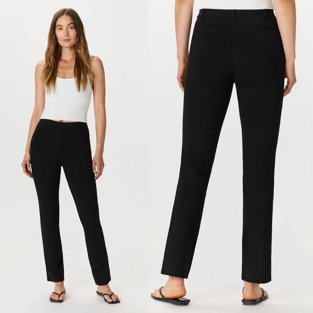 Quince Ultra-Stretch Ponte Pants Black Straight Leg Office Workwear Size Large